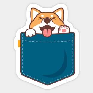 Pocket dog | Cute illustration Sticker